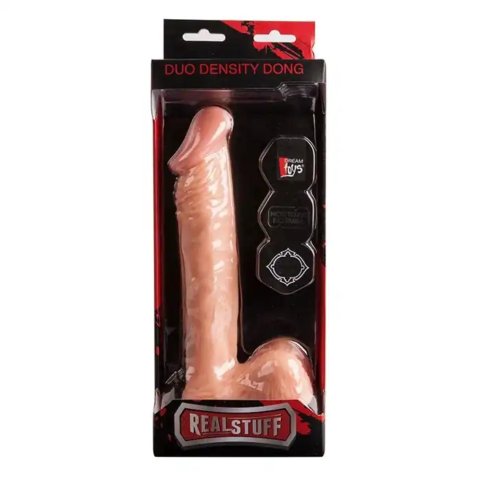 Телесный фаллоимитатор на присоске REALSTUFF DUO DENSITY DONG 9INCH - 22,9 см - RealStuff. Фотография 2.