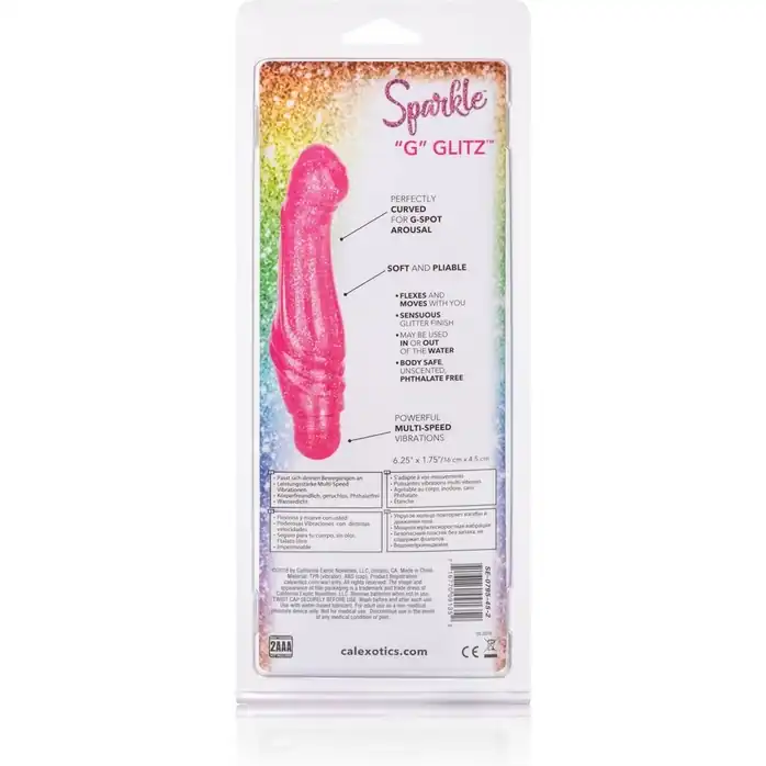 Розовый вибратор с блёстками G Glitz - 17,5 см - Sparkle. Фотография 6.