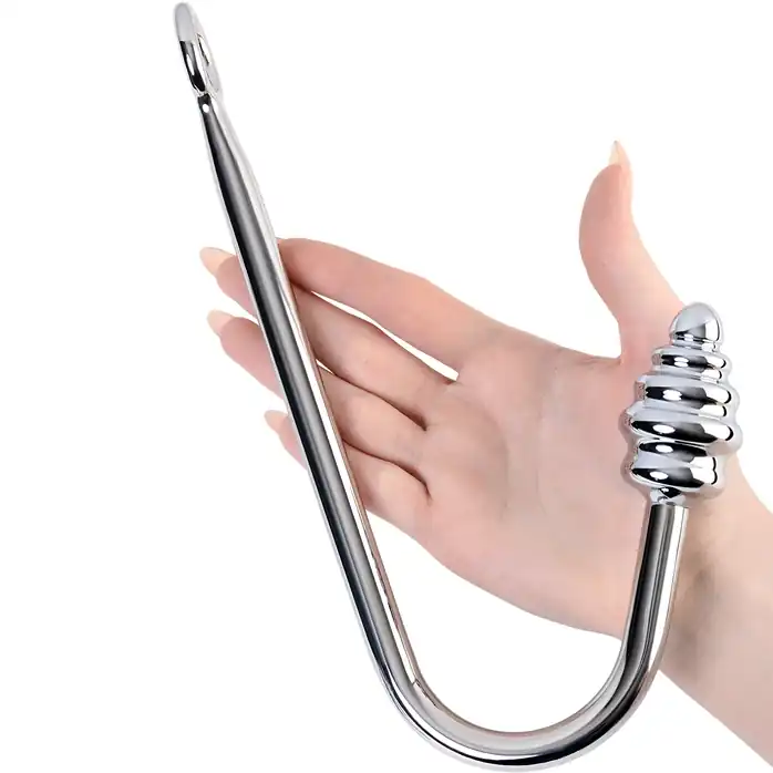 Серебристый анальный крюк TOYFA Metal - Metal. Фотография 2.