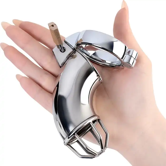 Серебристый мужской пояс верности TOYFA Metal - Metal. Фотография 2.