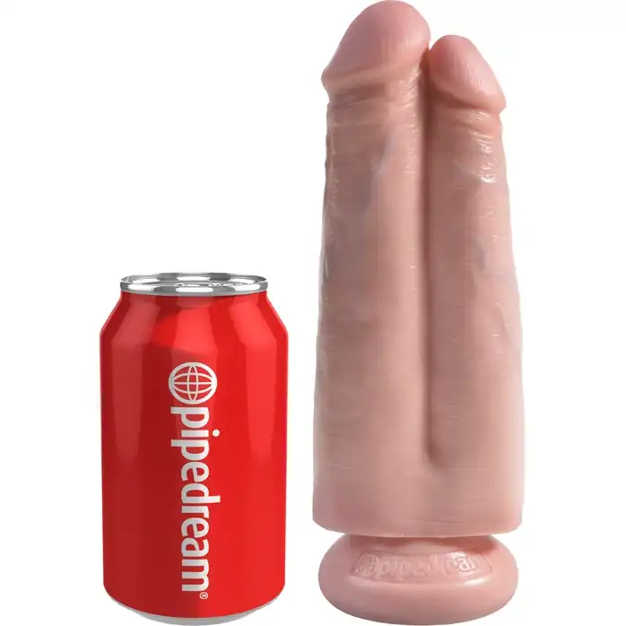 Сдвоенный телесный фаллоимитатор на присоске 7 Two Cocks One Hole - 20,3 см. - King Cock. Фотография 2.