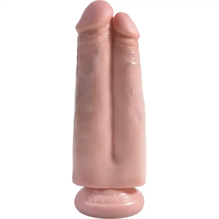 Сдвоенный телесный фаллоимитатор на присоске 7 Two Cocks One Hole - 20,3 см. - King Cock