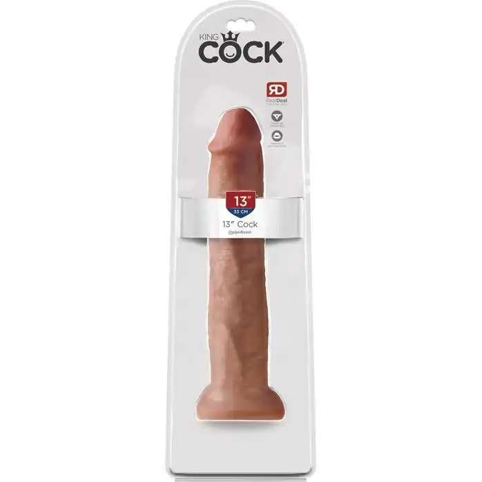 Кофейный фаллоимитатор-гигант на присоске 13 Cock - 33 см - King Cock. Фотография 3.