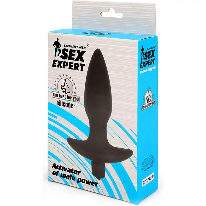 Анальная пробка Sex Expert с вибрацией - 10,5 см. Фотография 3.