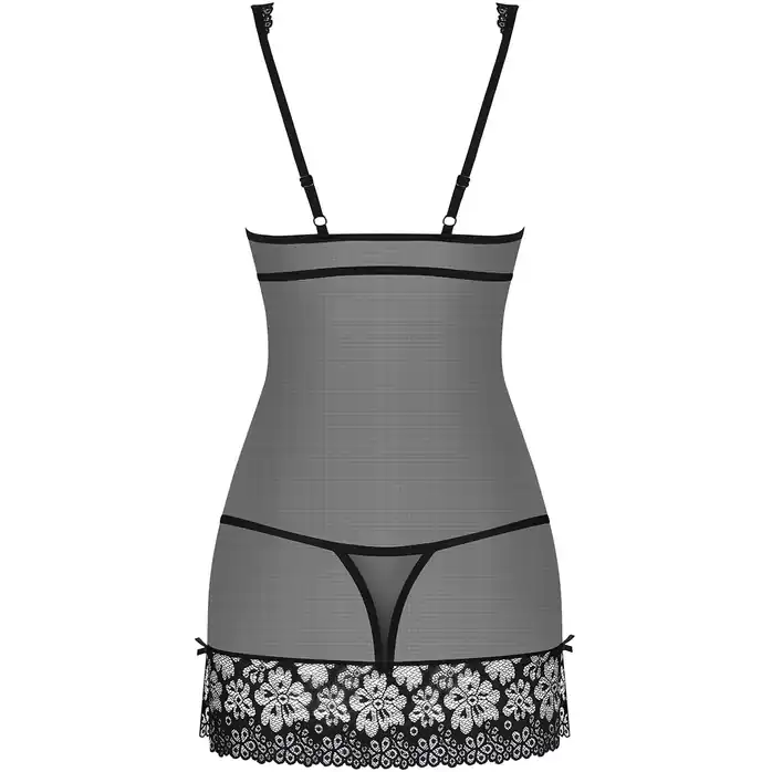 Сорочка из полупрозрачной сеточки с кружевной отделкой - Sexy. Фотография 4.