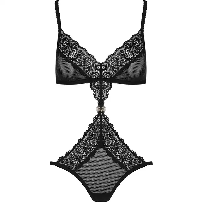 Соблазнительное кружевное боди с тонкой перемычкой на животике - Sexy. Фотография 3.