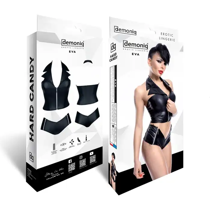 Сексуальный комплект Eva: топ на замке и шортики - Hard Candy collection. Фотография 6.