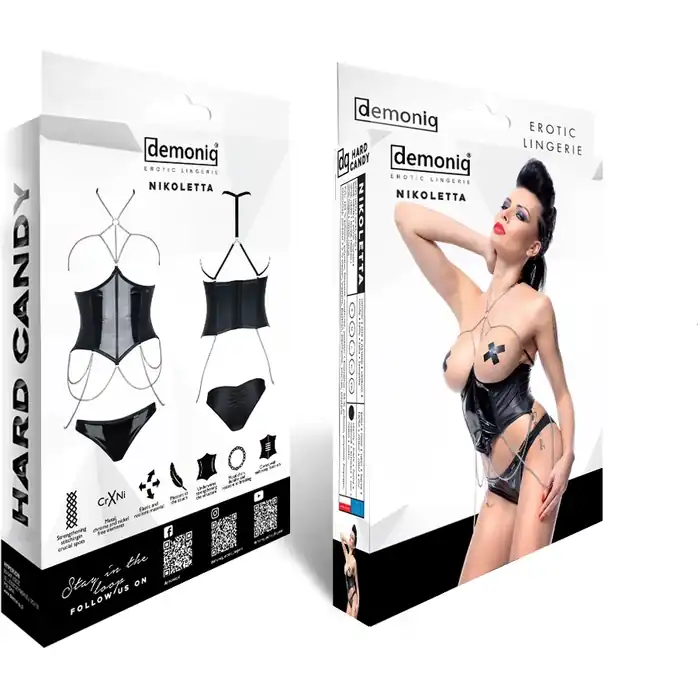 Корсаж под грудь с цепочками Nikoletta - Hard Candy collection. Фотография 5.