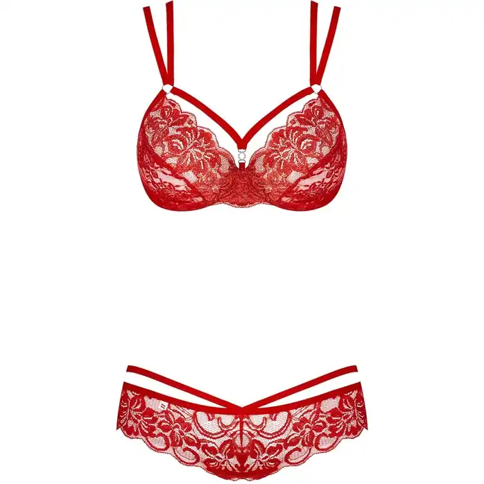 Секси-комплект из нежного цветочного кружева с тоненькими бретелями - Sexy. Фотография 11.