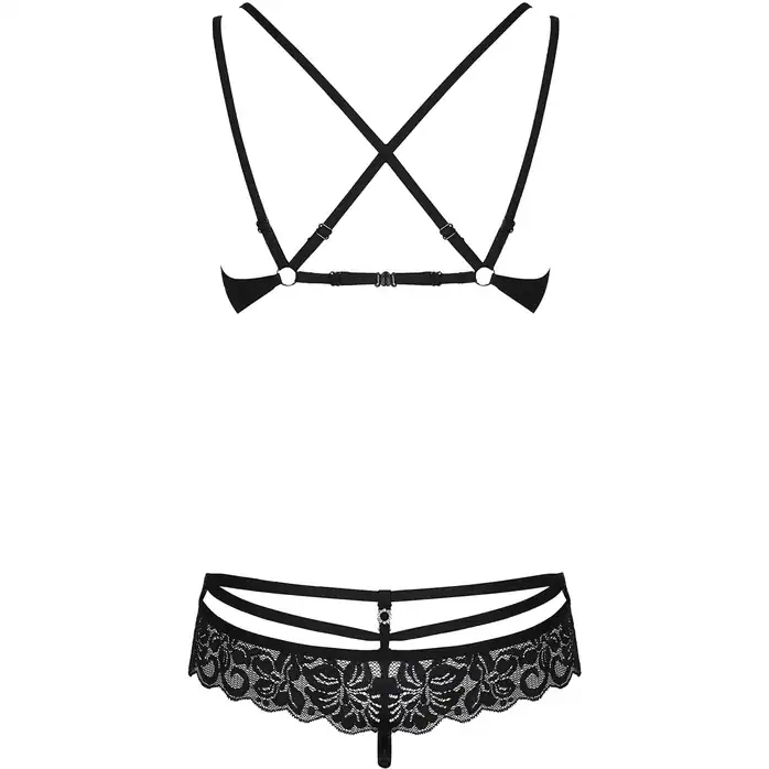 Секси-комплект из нежного цветочного кружева с тоненькими бретелями - Sexy. Фотография 8.
