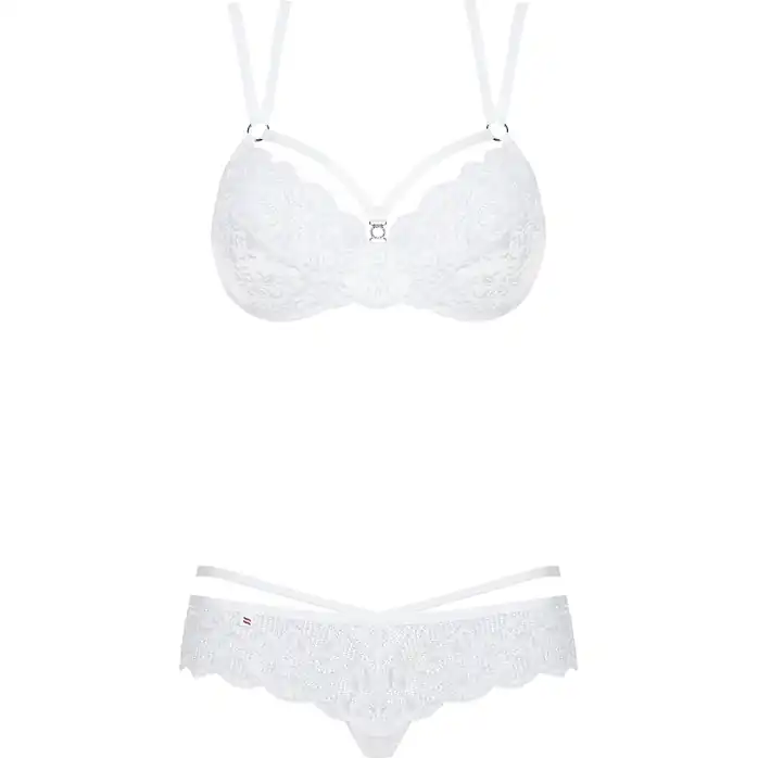 Секси-комплект из нежного цветочного кружева с тоненькими бретелями - Sexy. Фотография 9.