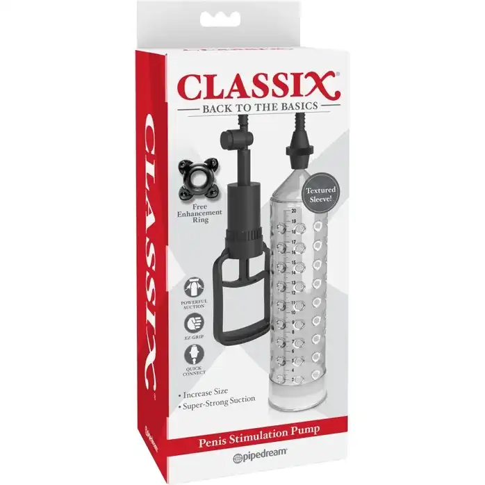 Прозрачная ручная вакуумная помпа с насосом Penis Enlargement Pump - Classix. Фотография 2.