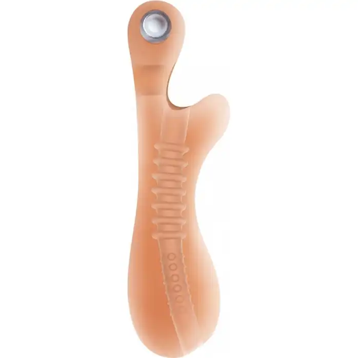 Телесный мастурбатор с вибростимулятором мошонки Renegade Ball Tugging Stroker - Renegade