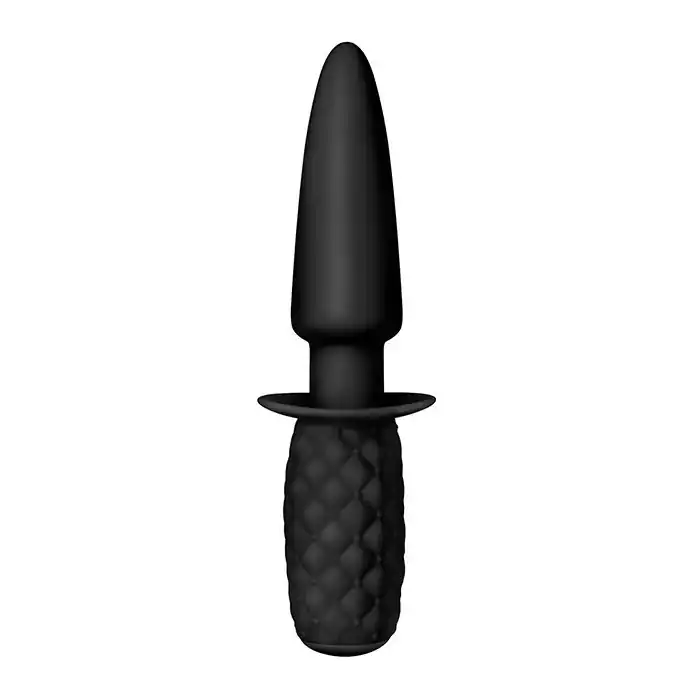 Черная анальная пробка с ручкой PUNISHMENT THORN SILICONE BUTT PLUG