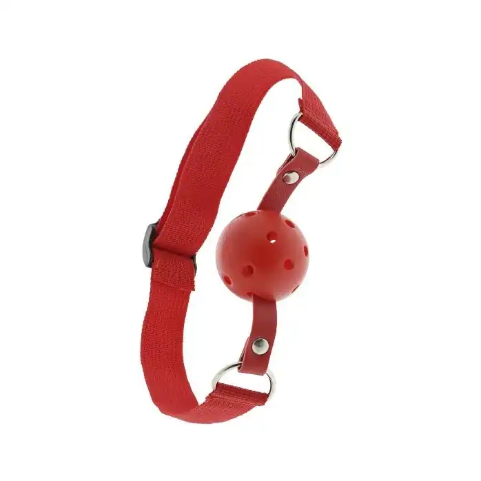 Красный кляп-шар с отверстиями BLAZE BREATHABLE BALL GAG - Blaze
