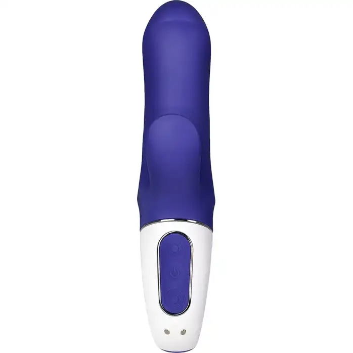 Фиолетовый вибратор Satisfyer Magic Bunny с клиторальным отростком - 17,6 см. Фотография 3.