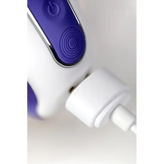 Фиолетовый вибратор Satisfyer Magic Bunny с клиторальным отростком - 17,6 см. Фотография 6.