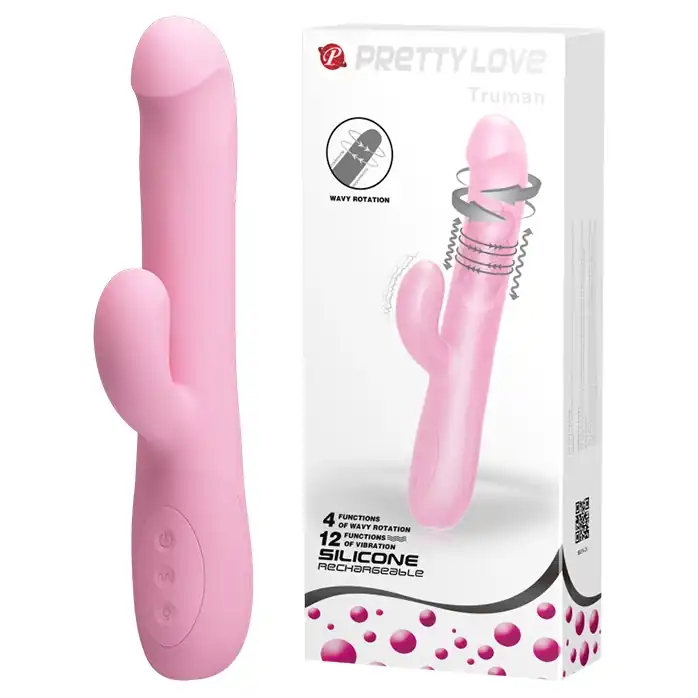 Розовый вибратор-ротатор Truman - 23,8 см - Pretty Love. Фотография 6.