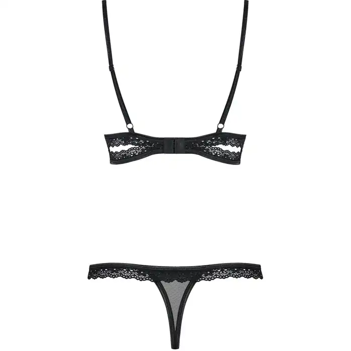 Кружевной комплект белья с атласными вставками - Sexy. Фотография 4.