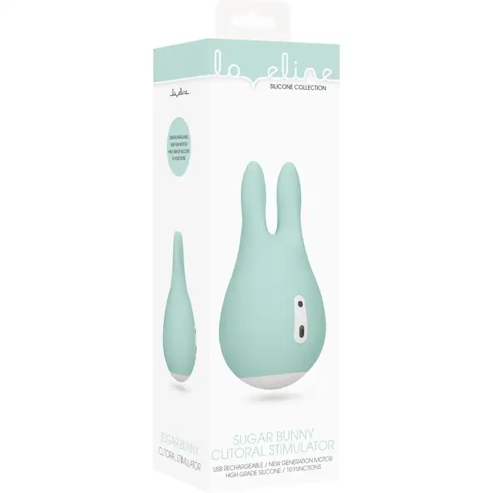Зеленый клиторальный стимулятор Sugar Bunny - 9,5 см - Loveline. Фотография 4.
