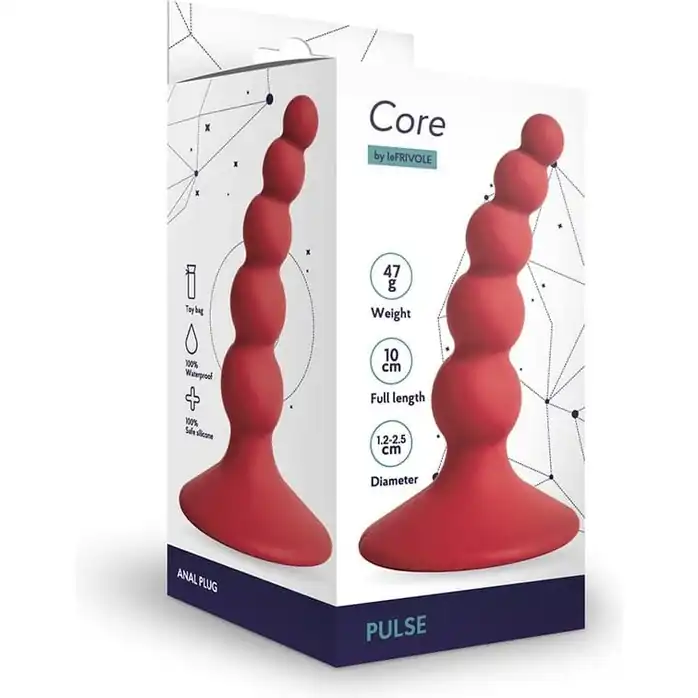 Бордовая анальная пробка Pulse - 10 см - Core collection. Фотография 3.