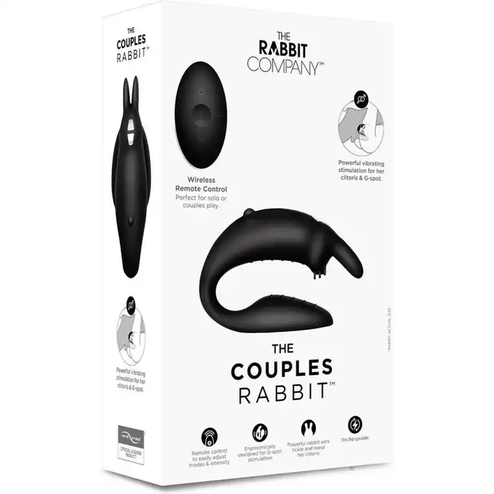 Чёрный вибратор для пар The Couples Rabbit. Фотография 2.