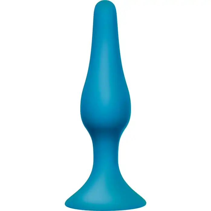 Бирюзовая анальная пробка Slim Anal Plug Large - 12,5 см - Back Door Collection Black Edition