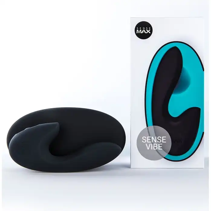 Нереалистичный вибратор Sense Max с клиторальным отростком - 16 см. Фотография 5.